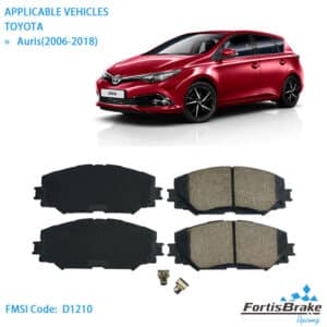 toyota auris brake pads front set