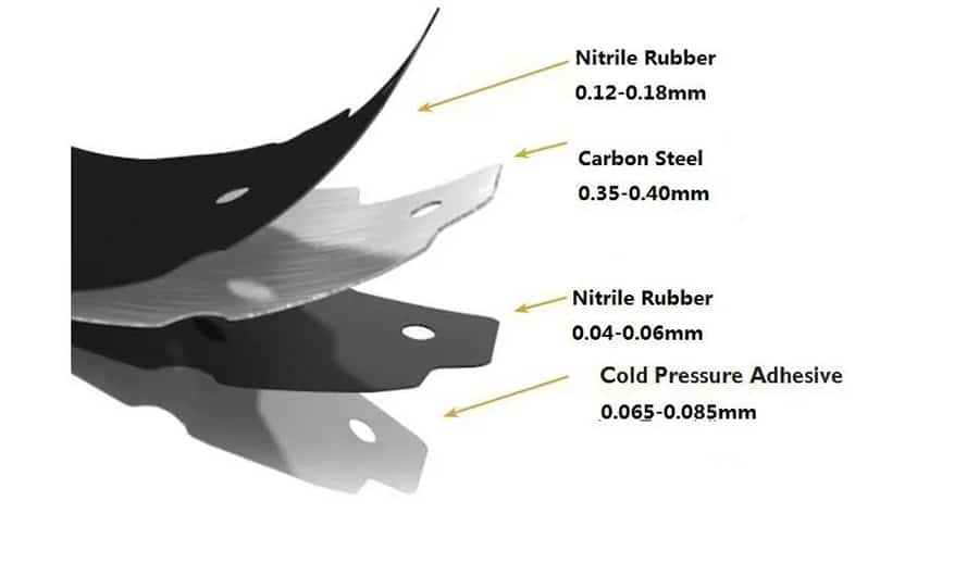 Anti-noise shim installation and vibration damping design for 2005 Chrysler Town and Country brake pads preventing squealing